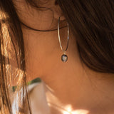 Black Pearl Hoop Earrings ~ Sterling Silver or 14k Gold Filled   ~ ME052 - Maresia Jewelry
