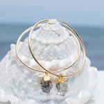 Black Tourmaline Quartz Gold Hoop Earrings ~ 14k Gold Filled ~ ME147 - Maresia Jewelry