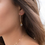 Black Tourmaline Quartz Gold Hoop Earrings ~ 14k Gold Filled ~ ME147 - Maresia Jewelry