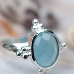 Blue Chalcedony Ring ~ Sterling Silver 925 ~ MR052 - Maresia Jewelry