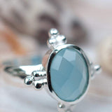 Blue Chalcedony Ring ~ Sterling Silver 925 ~ MR052 - Maresia Jewelry