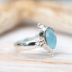 Blue Chalcedony Ring ~ Sterling Silver 925 ~ MR052 - Maresia Jewelry
