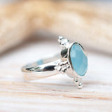Blue Chalcedony Ring ~ Sterling Silver 925 ~ MR052 - Maresia Jewelry