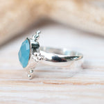 Blue Chalcedony Ring ~ Sterling Silver 925 ~ MR052 - Maresia Jewelry