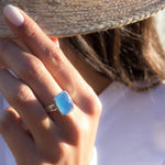 Blue Chalcedony Ring ~Sterling Silver 925~ MR177 - Maresia Jewelry