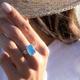 Blue Chalcedony Ring ~Sterling Silver 925~ MR177 - Maresia Jewelry