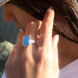 Blue Chalcedony Ring ~Sterling Silver 925~ MR177 - Maresia Jewelry