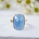 Blue Chalcedony Ring ~Sterling Silver 925~ MR177 - Maresia Jewelry