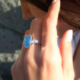 Blue Chalcedony Ring ~Sterling Silver 925~ MR177 - Maresia Jewelry