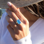 Blue Chalcedony Ring ~Sterling Silver 925~ MR177 - Maresia Jewelry