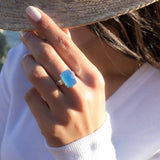 Blue Chalcedony Ring ~Sterling Silver 925~ MR177 - Maresia Jewelry
