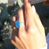 Blue Chalcedony Ring ~Sterling Silver 925~ MR177 - Maresia Jewelry