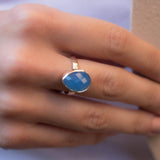 Blue Chalcedony Ring ~ Sterling Silver 925 ~ MR217 - Maresia Jewelry