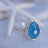 Blue Chalcedony Ring ~ Sterling Silver 925 ~ MR217 - Maresia Jewelry