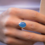 Blue Chalcedony Ring ~ Sterling Silver 925 ~ MR217 - Maresia Jewelry