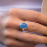 Blue Chalcedony Ring ~ Sterling Silver 925 ~ MR217 - Maresia Jewelry