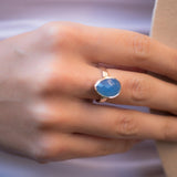 Blue Chalcedony Ring ~ Sterling Silver 925 ~ MR217 - Maresia Jewelry
