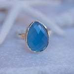 Blue Chalcedony Ring ~ Sterling Silver 925 ~ MR217 - Maresia Jewelry