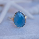 Blue Chalcedony Ring ~ Sterling Silver 925 ~ MR217 - Maresia Jewelry