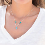 Blue Chalcedony Tear Drop Necklace ~ Sterling Silver 925 - Maresia Jewelry