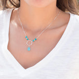 Blue Chalcedony Tear Drop Necklace ~ Sterling Silver 925 - Maresia Jewelry