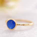 Blue Jade Ring  ~ Gold Plated ~ MR100A - Maresia Jewelry