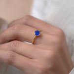 Blue Jade Ring  ~ Gold Plated ~ MR100A - Maresia Jewelry