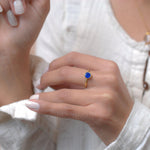 Blue Jade Ring  ~ Gold Plated ~ MR100A - Maresia Jewelry