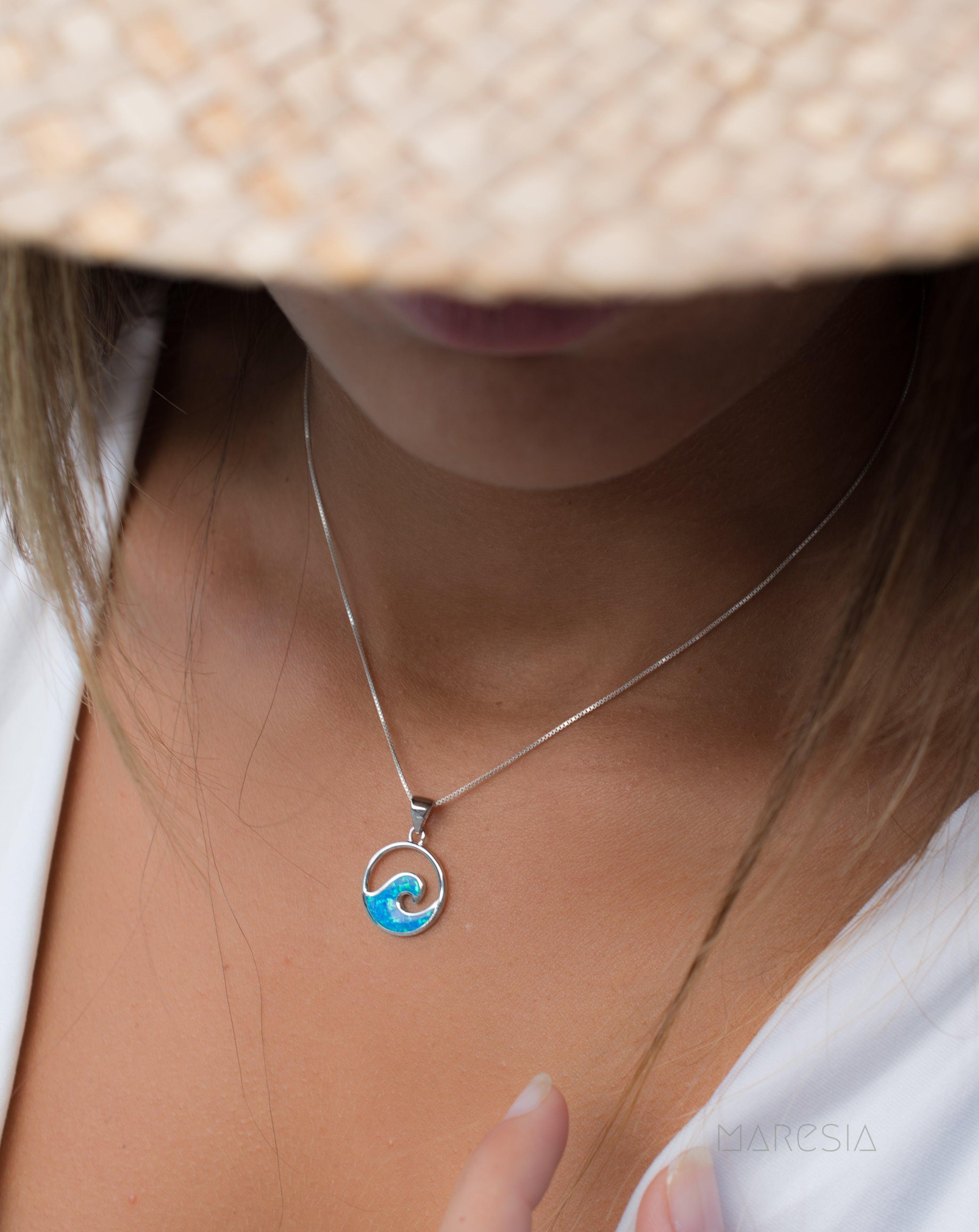Blue Opal Pendant ~ Sterling Silver 925 ~SMP031 - Maresia Jewelry