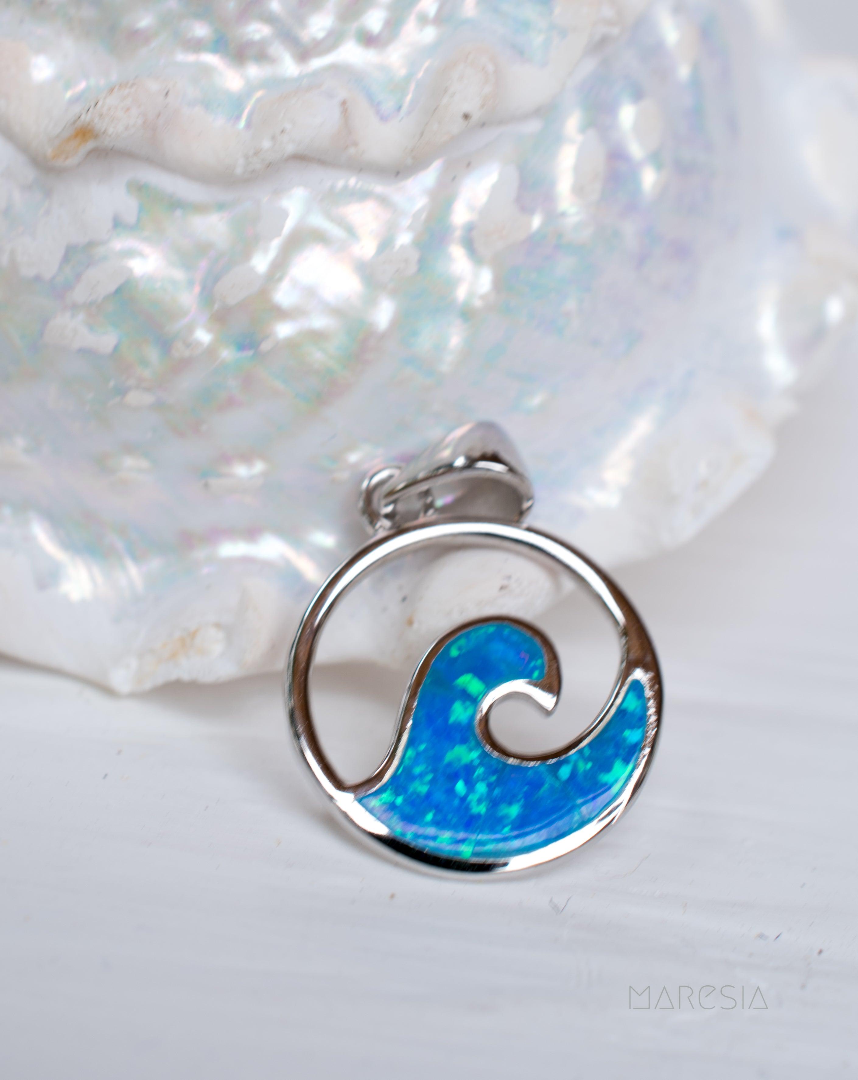 Blue Opal Pendant ~ Sterling Silver 925 ~SMP031 - Maresia Jewelry