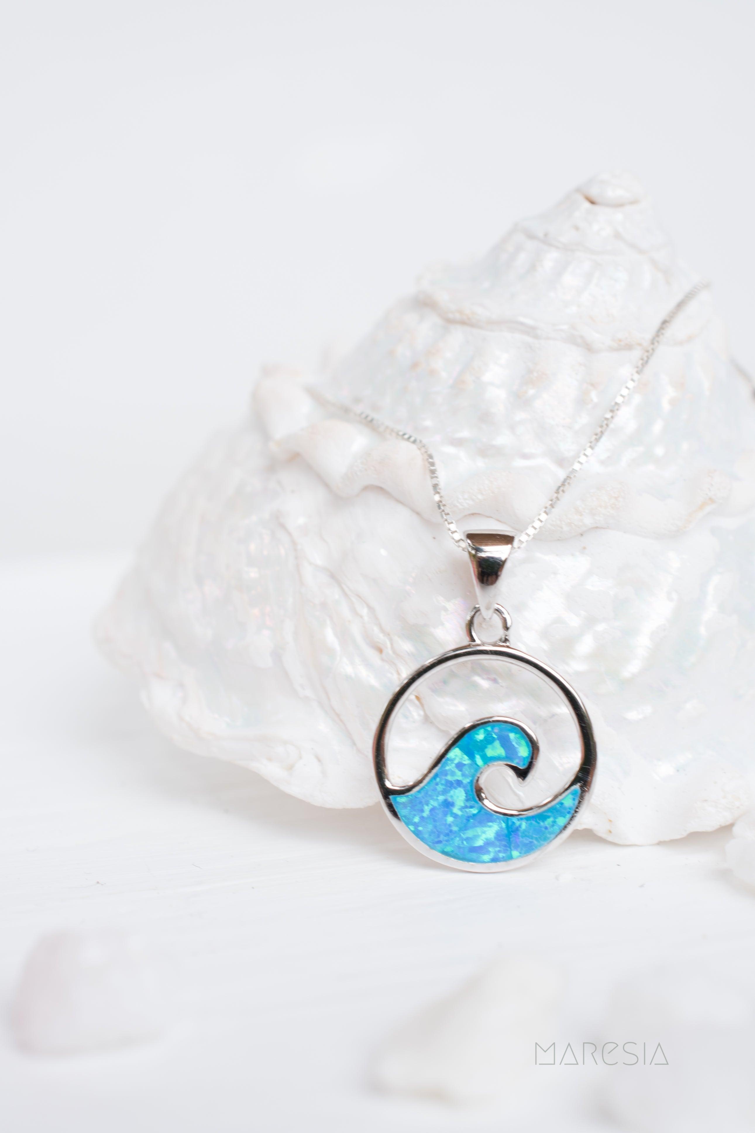 Blue Opal Pendant ~ Sterling Silver 925 ~SMP031 - Maresia Jewelry