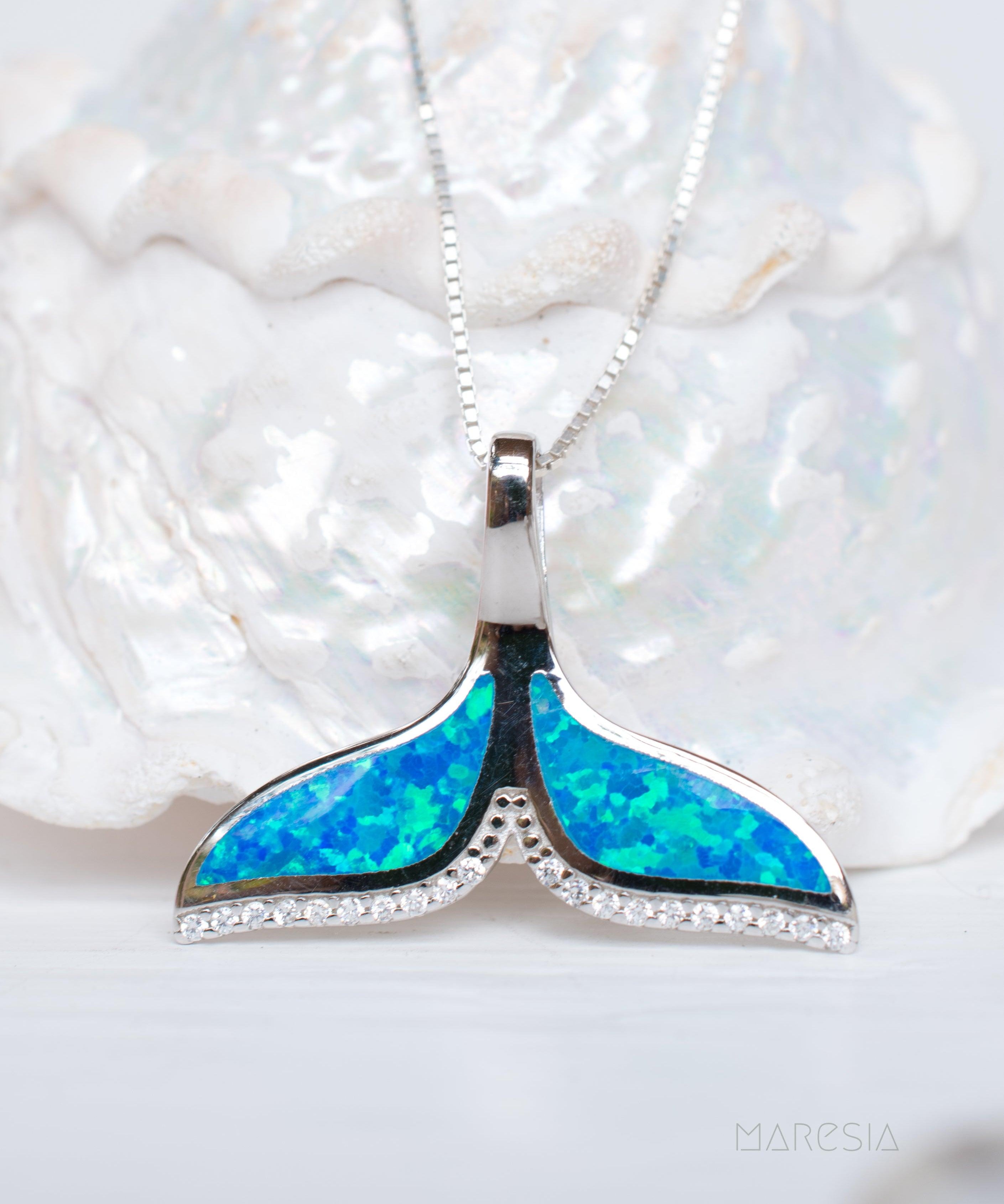 Blue Opal Pendant ~ Sterling Silver 925 ~SMP032 - Maresia Jewelry