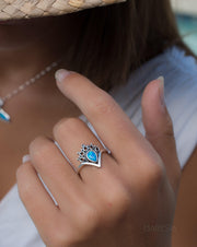 Blue Opal Ring ~Sterling Silver 925~ SMR046 - Maresia Jewelry