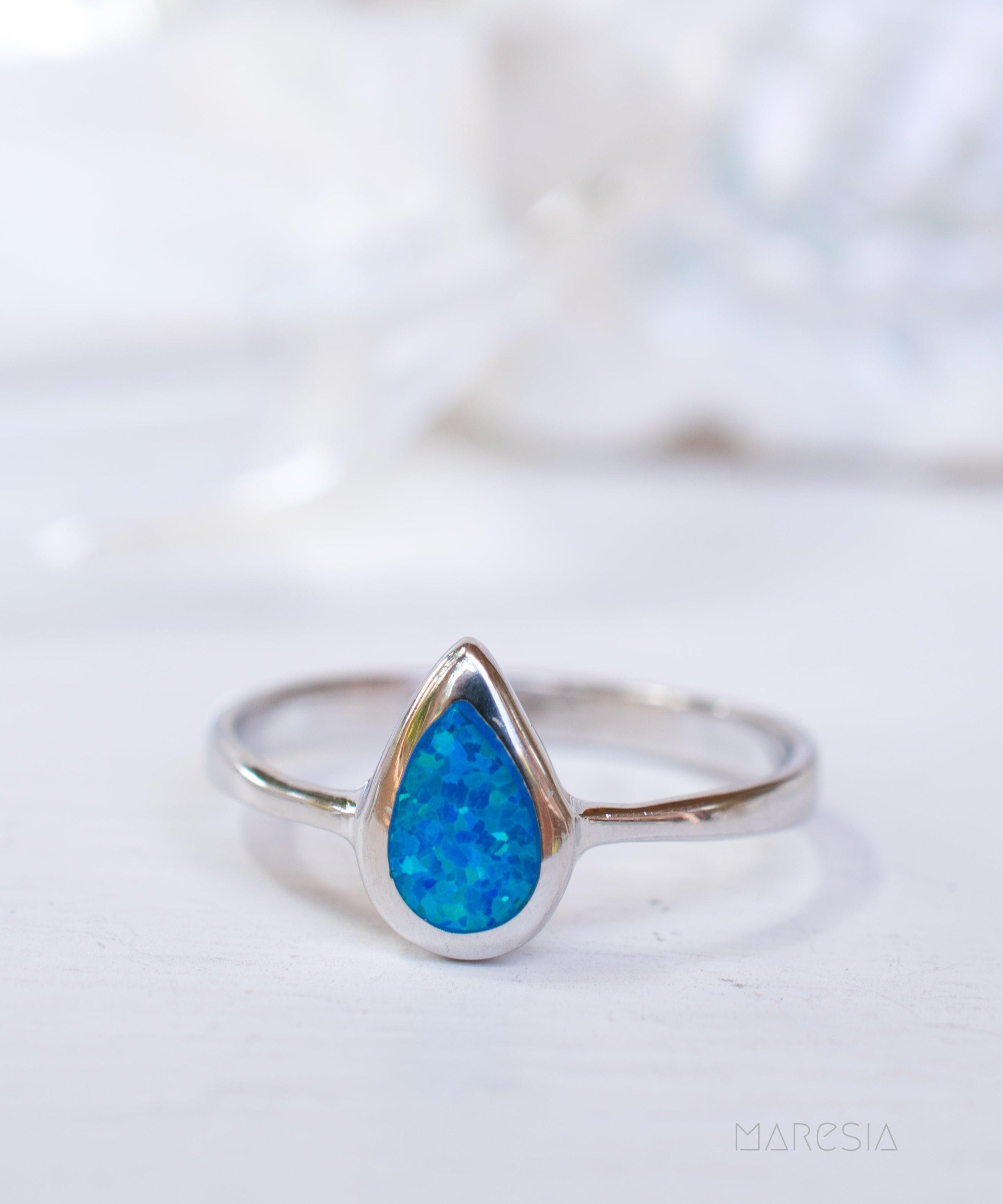 Blue Opal Ring ~Sterling Silver 925~ SMR047 - Maresia Jewelry