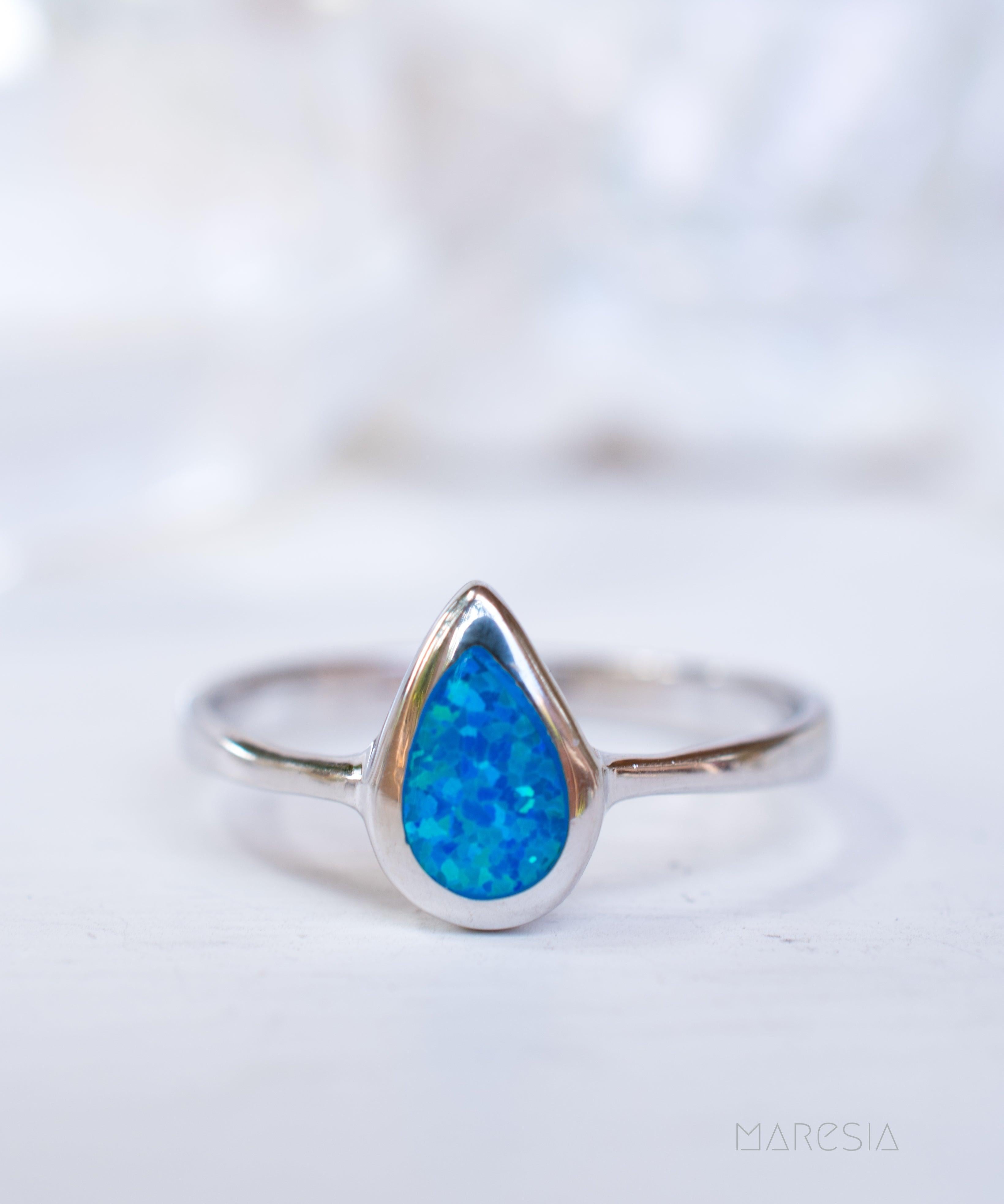 Blue Opal Ring ~Sterling Silver 925~ SMR047 - Maresia Jewelry
