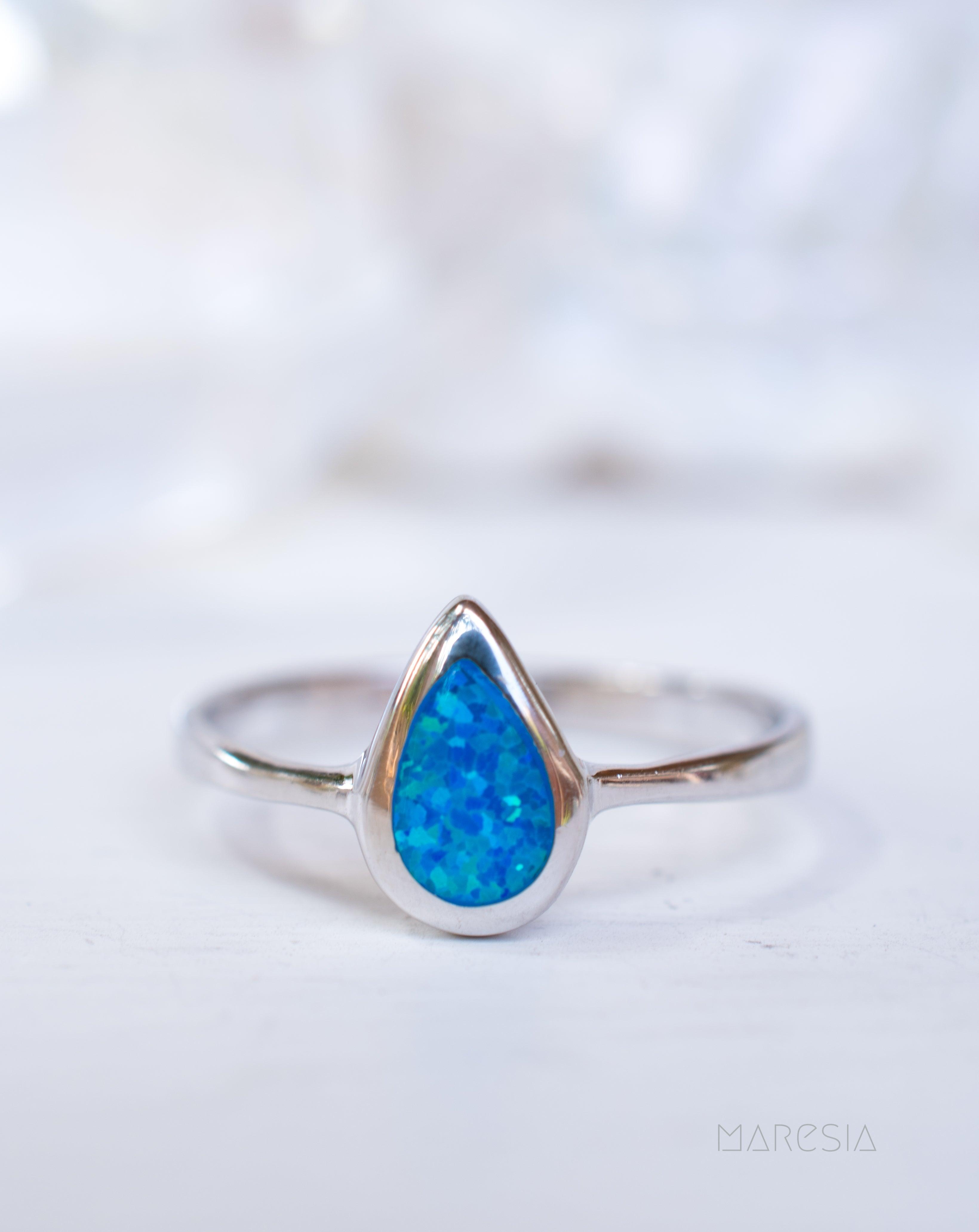 Blue Opal Ring ~Sterling Silver 925~ SMR047 - Maresia Jewelry
