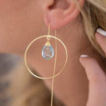 Blue Topaz hydro Threader Earrings ~ 18k Gold Plated Earrings ~ ME105 - Maresia Jewelry