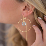 Blue Topaz hydro Threader Earrings ~ 18k Gold Plated Earrings ~ ME105 - Maresia Jewelry