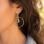 Blue Topaz hydro Threader Earrings ~ 18k Gold Plated Earrings ~ ME105 - Maresia Jewelry