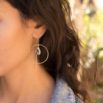 Blue Topaz hydro Threader Earrings ~ 18k Gold Plated Earrings ~ ME105 - Maresia Jewelry
