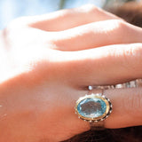 Blue Topaz Ring ~ Sterling Silver 925 and Gold Vermeil ~ MR019 - Maresia Jewelry