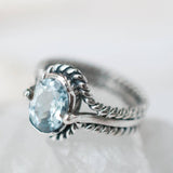 Blue Topaz Ring ~ Sterling Silver 925 ~MR094 - Maresia Jewelry