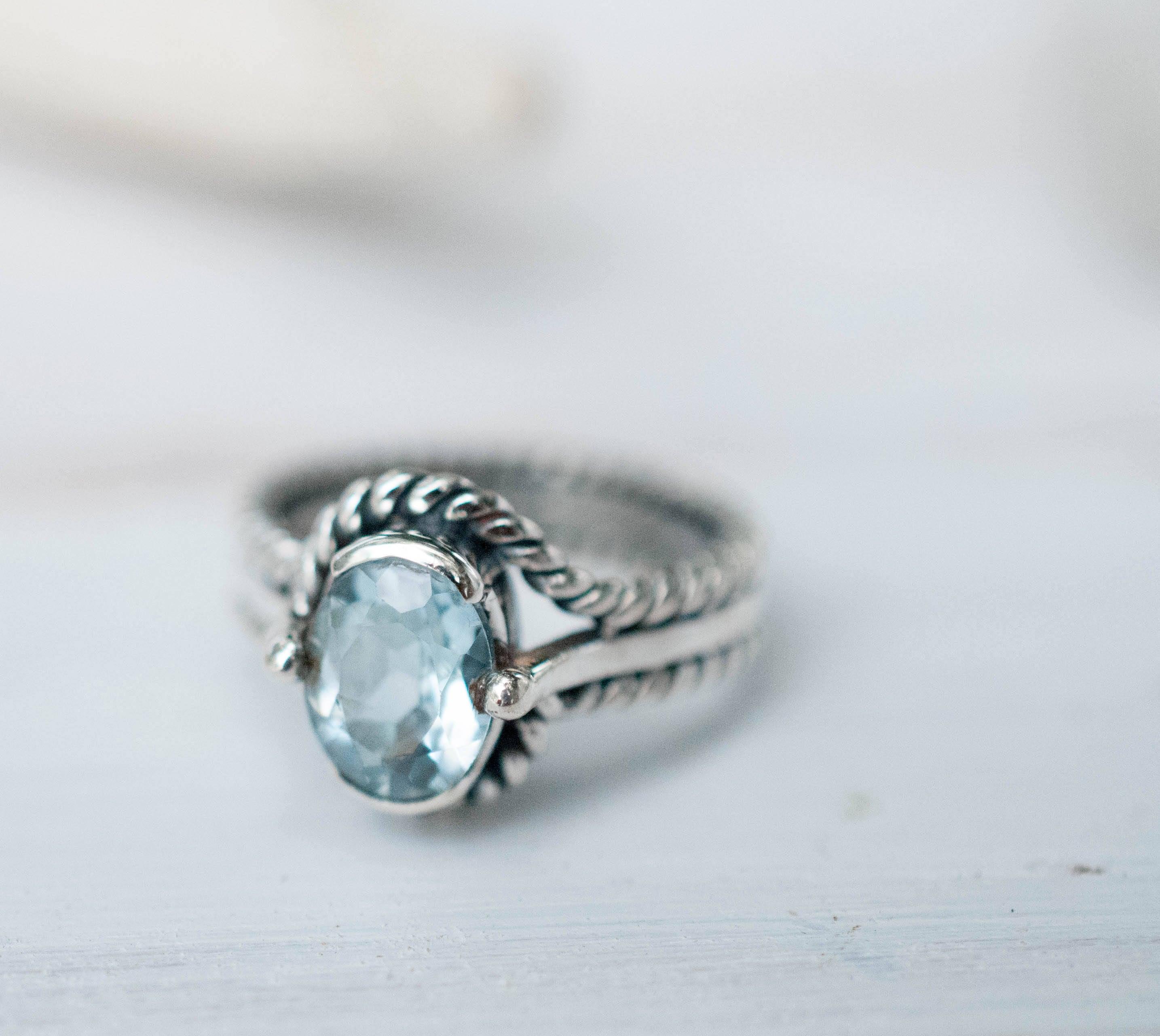 Blue Topaz Ring ~ Sterling Silver 925 ~MR094 - Maresia Jewelry
