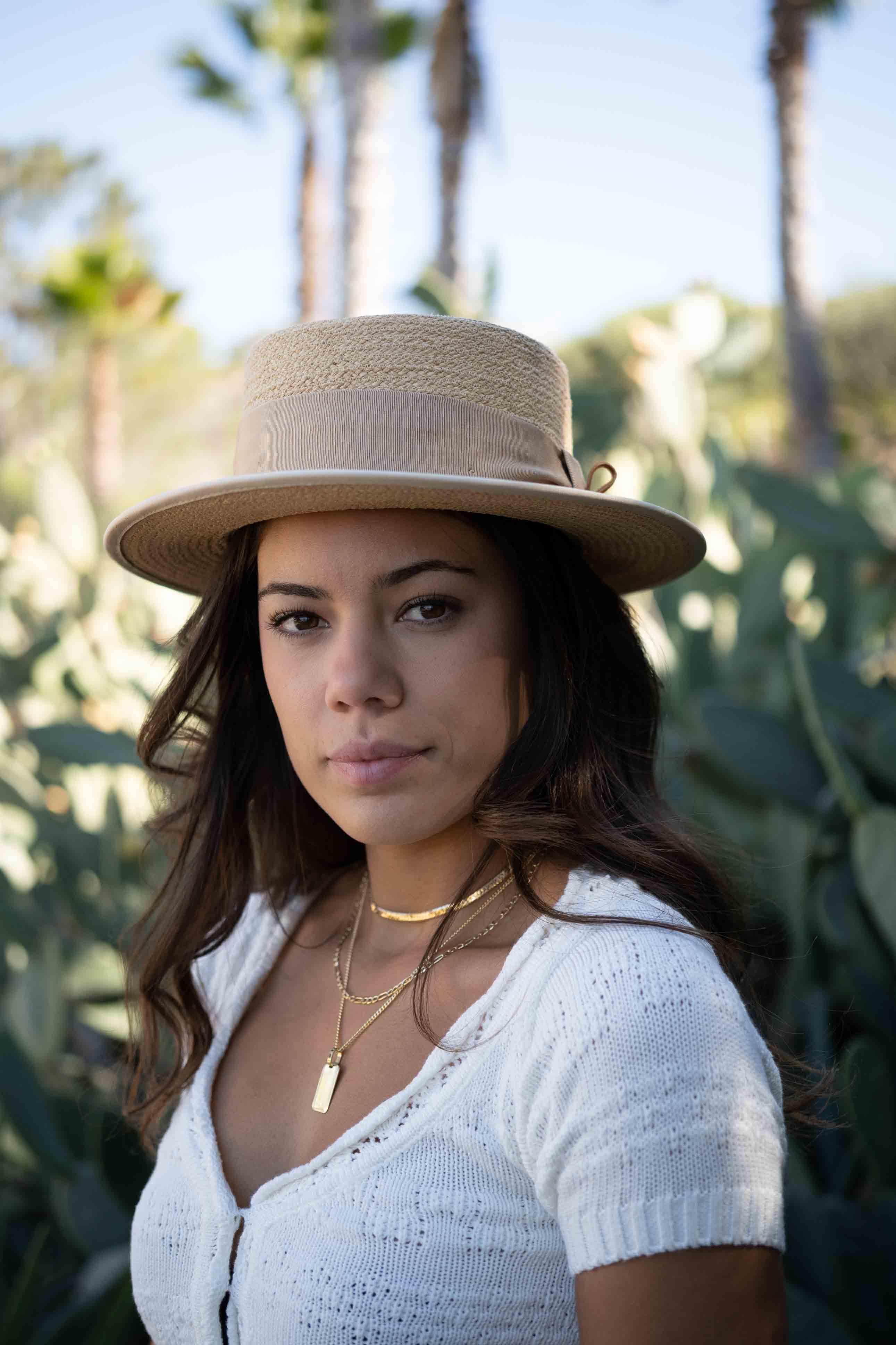 Boater Hat ~ Straw Hat ~ MH009 - Maresia Jewelry