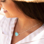 Turquoise Half Moon Necklace ~ Sterling Silver 925 ~Jewelry ~ Gift For Her ~ Minimalist~ Handmade~ Thin Chain~ Delicate ~Layered ~ MN089