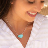Turquoise Half Moon Necklace ~ Sterling Silver 925 ~Jewelry ~ Gift For Her ~ Minimalist~ Handmade~ Thin Chain~ Delicate ~Layered ~ MN089