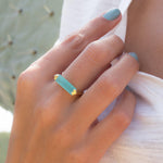 Aqua Chalcedony Gold Ring ~18k Gold Plated ~ MR162 - Maresia Jewelry