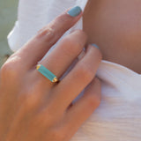 Aqua Chalcedony Gold Ring ~18k Gold Plated ~ MR162 - Maresia Jewelry