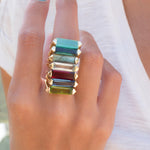 Aqua Chalcedony Gold Ring ~18k Gold Plated ~ MR162 - Maresia Jewelry