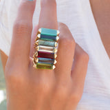 Aqua Chalcedony Gold Ring ~18k Gold Plated ~ MR162 - Maresia Jewelry